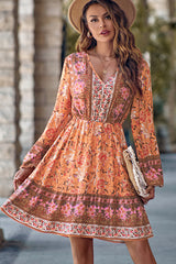 Fashion Floral Print Long Sleeve Casual Dress