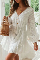 Fashion Street Solid V Neck Princess Dresses