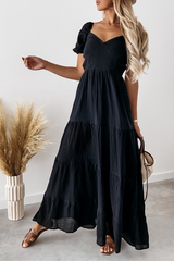 Casual Solid Frenulum Backless Strapless Cake Skirt Dresses(3 colors)