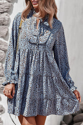 Fashion Street Print Split Joint V Neck A Line Dresses