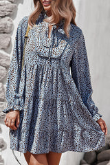 Fashion Street Print Split Joint V Neck A Line Dresses