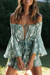 Fashion Casual Floral Split Joint Frenulum Off the Shoulder A Line Dresses