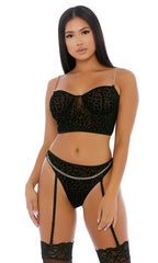 Black Chain Me Up Bustier Set Areous