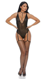 Black Polka Dot Intimate Teddy Areous