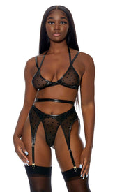 Black Wild At Heart Lingerie Set Areous