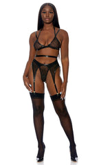 Black Wild At Heart Lingerie Set Areous