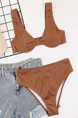 Brown High Waist Bikini Areous