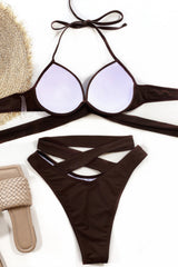 Brown Strappy Bikini Areous