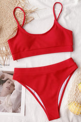 Chic Solid Color Bikini Areous