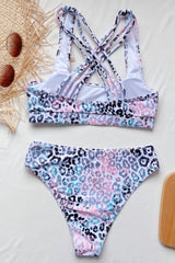 Cross Back Leopard Bikini Areous
