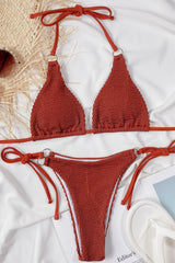 Cross Solid Color Bikini Areous