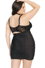 Diva Halter Chemise With Ruched Skirt | Plus Size Areous
