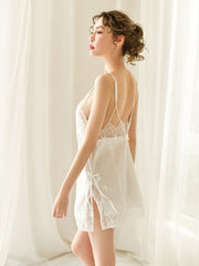 Embroidered Backless Temptation Sling Nightdress Areous