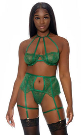 Emerald In Full Bloom Lingerie Set Areous