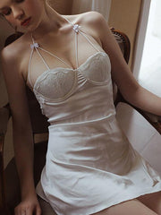 French romantic imitation silk suspender skirt Areous