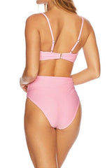 Front Knot High Waisted Bikini Set Areous