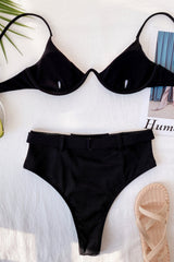 High Waist Patchwork Bikini Areous