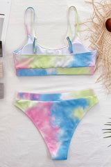 High-Waisted Tie-Dye Bikini Areous
