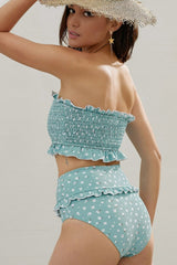 High-waisted Smocked Bikini Set Areous