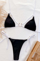 Hollow Solid Color Bikini Areous