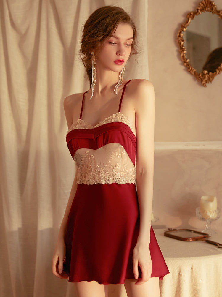 Lace Perspective Temptation Backless Sling Dress Areous