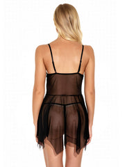 Lace Stitching Transparent Pajamas Areous