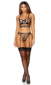 Leopard Loud and Clear Lingerie Set Areous