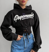 Elastic strap design short Hoodie