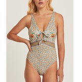 One-Piece Little Flower Retro Swimwear Areous