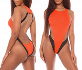 One-Piece Orange Swimwear Areous
