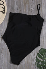 One Shoulder Plain One Piece Areous