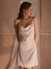 Open-back Thin Satin Slip Nightdress Areous