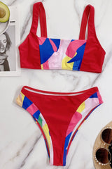Patchwork Printed Bikini Areous