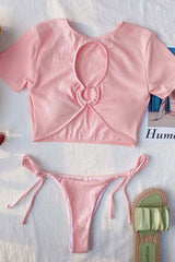 Pink Hollow Bikini Areous