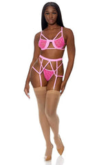 Pink Take To Heart Lingerie Set Areous