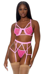 Pink Take To Heart Lingerie Set Areous