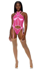 Pink Take To Heart Lingerie Set Areous