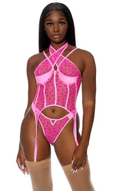 Pink Take To Heart Lingerie Set Areous