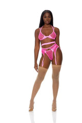Pink Wild At Heart Lingerie Set Areous
