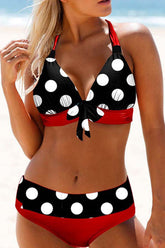 Polka Dot Halter Bikini Areous