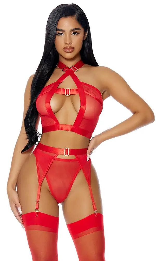 Red Golden Hour Lingerie Set Areous