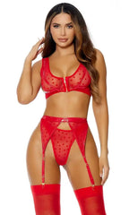 Red Heart To Catch Lingerie Set Areous