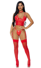 Red Link Me Up Lingerie Set Areous