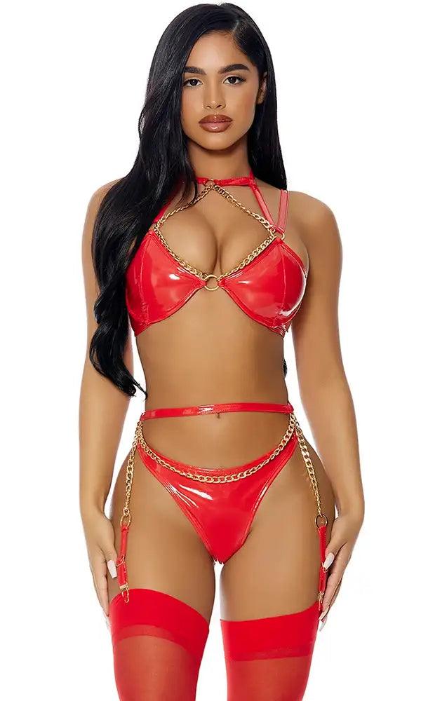 Red Link To Me Lingerie Set Areous