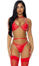 Red Link To Me Lingerie Set Areous
