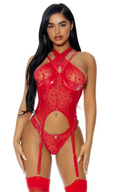 Red Take To Heart Lingerie Set Areous