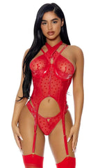 Red Take To Heart Lingerie Set Areous