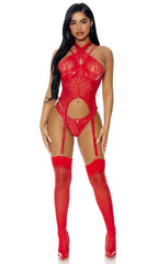 Red Take To Heart Lingerie Set Areous