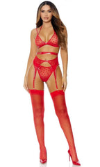 Red Wild At Heart Lingerie Set Areous