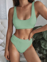 Simple Two Piece High Waist Swimwear Areous